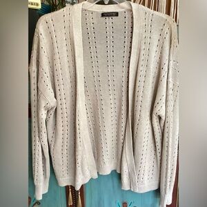 Banana Republic Beige Open-Knit Cardigan XXL/1X, Linen